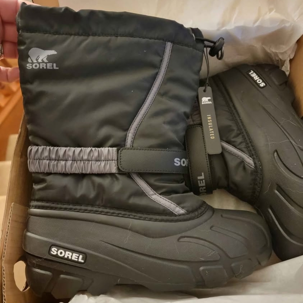 Sorel Kids' Black and Gray Insulated Boots